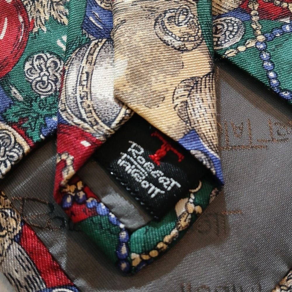 Vintage Robert Talbott Silk Tie Mens Christmas Ornaments Holiday Made USA 90s - Picture 5 of 7